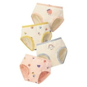 Coerni Little-Kids Girls' Combed Cotton Underwear Multipacks Cute Strawberry Print Briefs Comfort Flex Trunks 4 Pcs